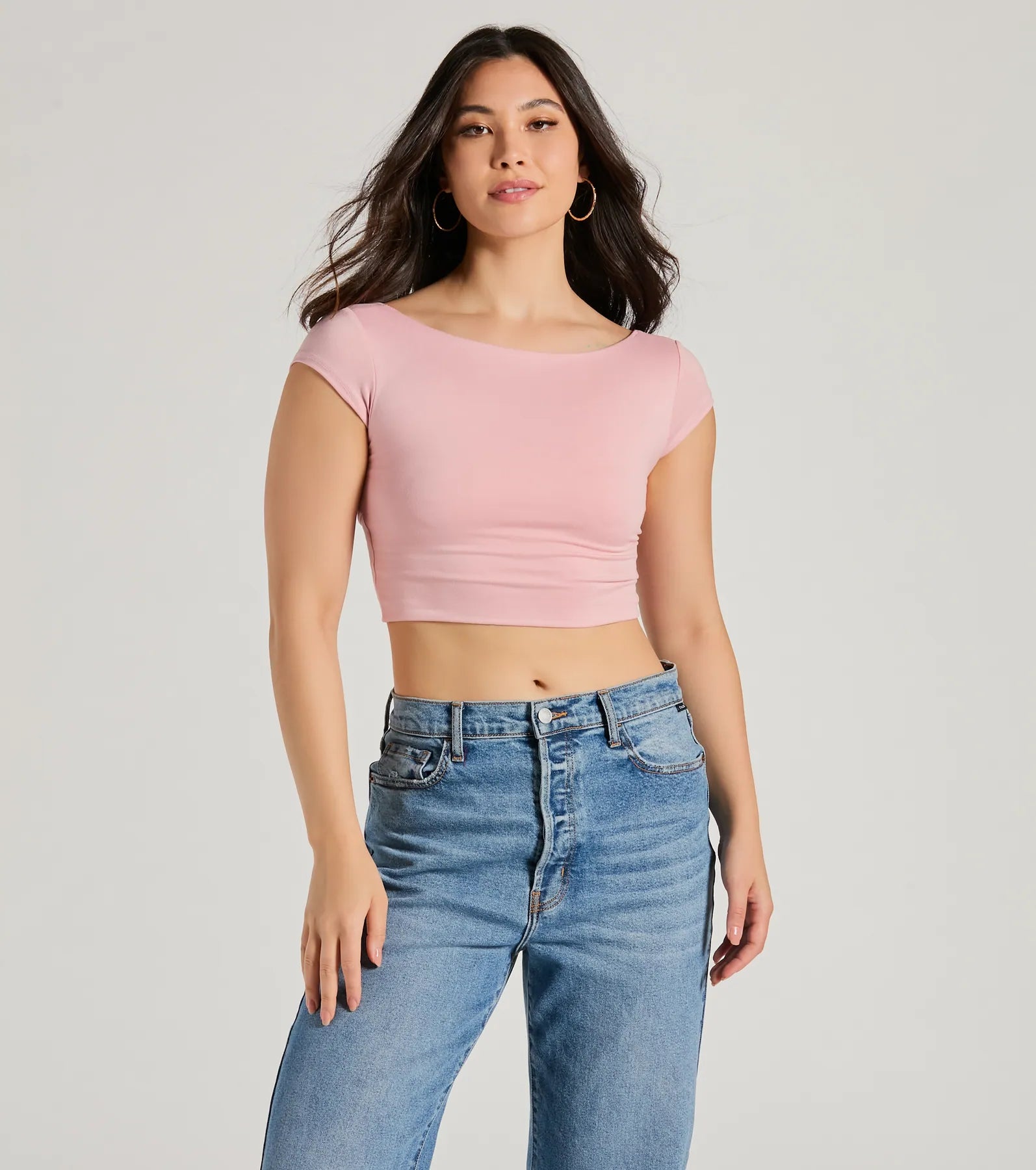 women's tops for summer festivalsBack It Up Short Sleeve Strappy Crop Top