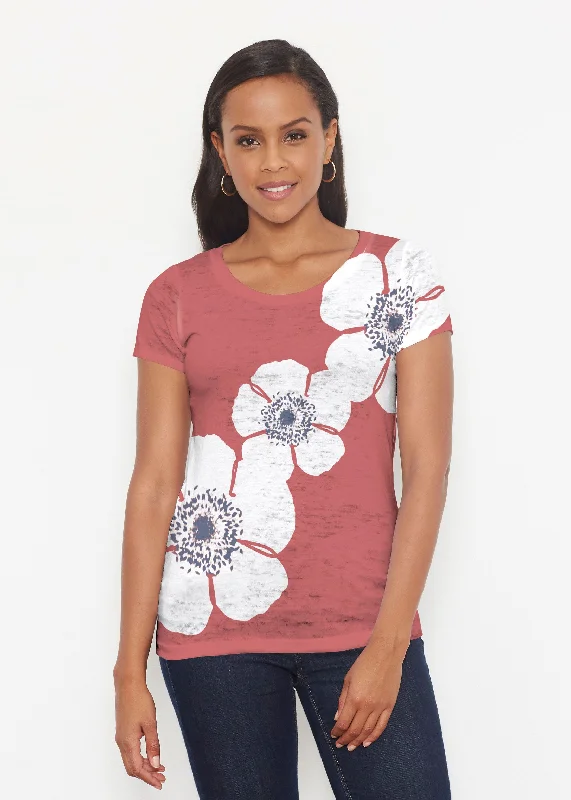 women's tops for everyday elegancePoppy Red (7015) ~ Signature Short Sleeve Scoop Shirt