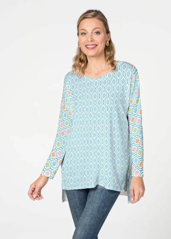 three-quarter sleeve women's topsWaves of Sherbet (25072) ~ Slouchy Butterknit Top