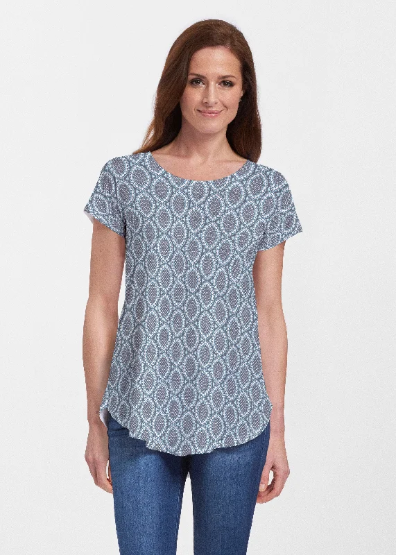 women's tops for creating capsule wardrobesNamaste Lace (13370) ~ Signature Short Sleeve Scoop Neck Flowy Tunic