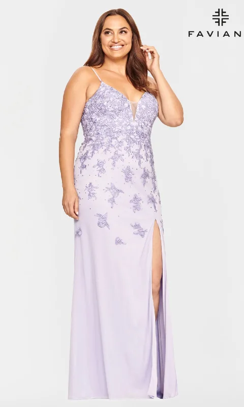 plus-size prom dressesFaviana Embroidered Plus-Size Long Prom Dress