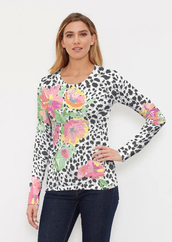 three-quarter sleeve women's topsSpring Leopard (14225) ~ Thermal Long Sleeve Crew Shirt