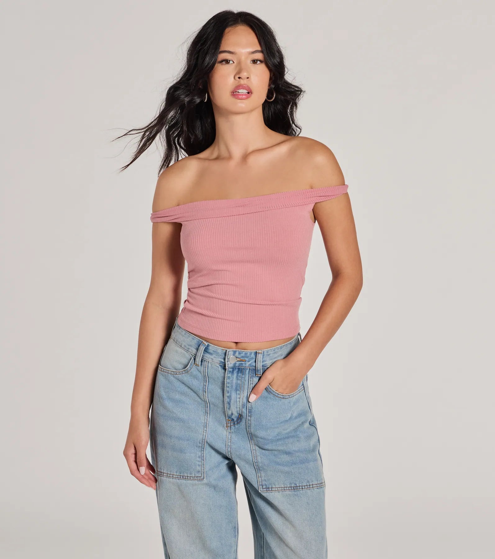 women's tops for mixing and matching with different bottomsNothing Sweeter Off-The-Shoulder Crop Top