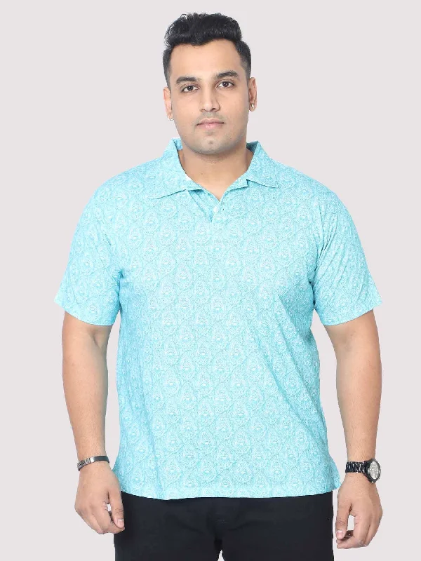 women's tops for those who want to add a touch of elegance and sophistication to their everyday wearMen Plus Size Tiny Paisley Digital Printed Polo Collar T-shirt