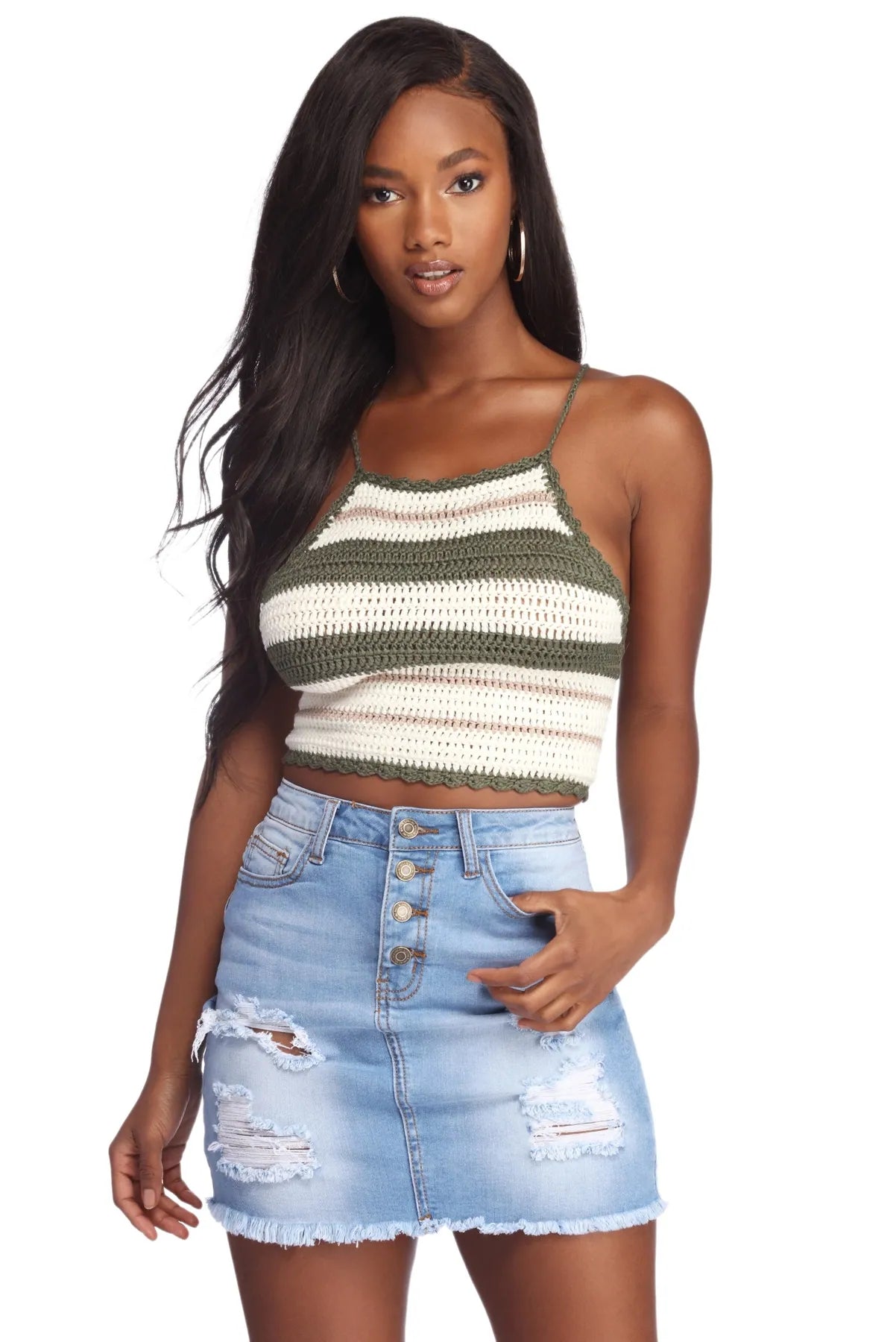 women's tops for minimalist aestheticsCutie In Crochet Crop Top