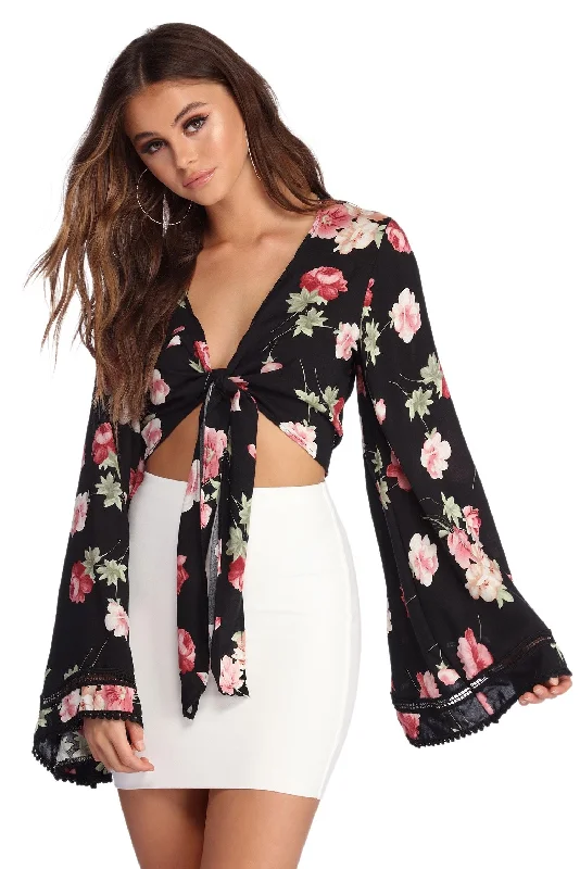 women's tops for beach outingsRing Around In Florals Top