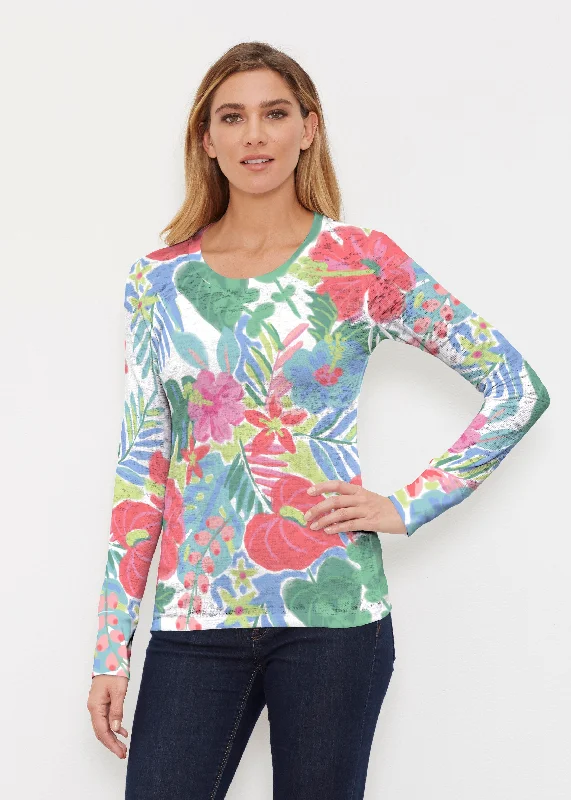 women's tops made from cottonHawaiian Fling (22141) ~ Thermal Long Sleeve Crew Shirt