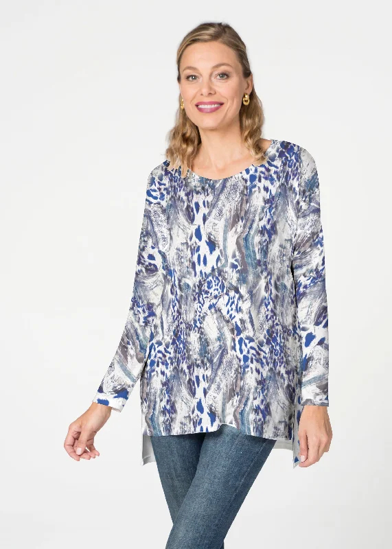 women's tops with embroidery detailsAbstract Leopard (7647) Slouchy Butterknit Top