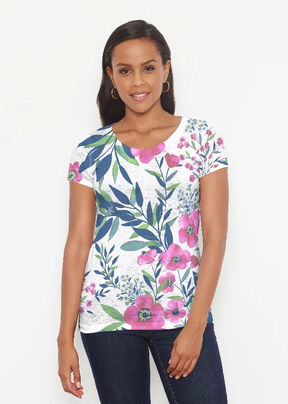 luxury women's topsSummer Floral (13423) ~ Signature Short Sleeve Scoop Shirt