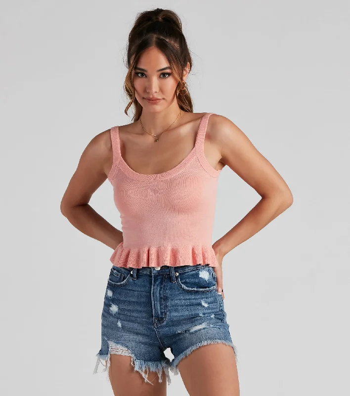 women's tops for mixing and matching with different bottomsPerfectly Ripe Peplum Tank Top