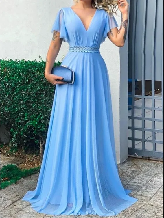 prom dress color trendsCharming Blue A-line Prom Dress,Blue Evening Dress Y5775