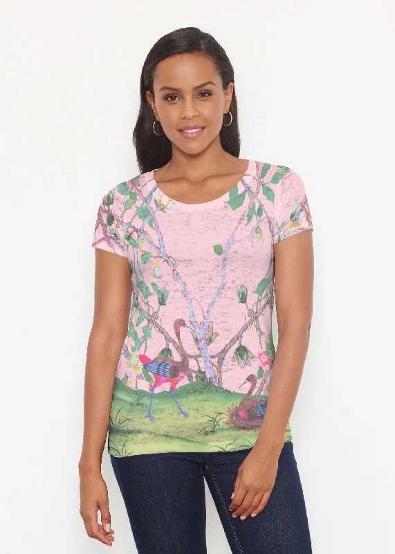 women's tops for those who want to stay cool and chic during warmer weatherWildwood Pink (19121) ~ Signature Short Sleeve Scoop Shirt