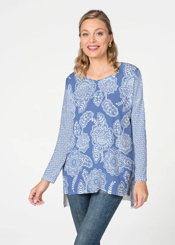 women's tops with lace-up frontsFloral Sunshine (13533) ~ Slouchy Butterknit Top