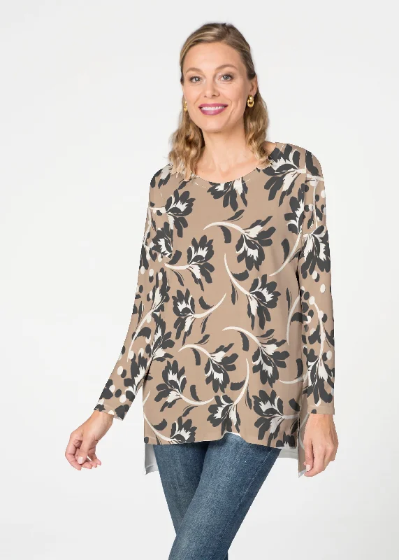 women's tops for evening soireesPolka Dot Floral (7875) ~ Slouchy Butterknit Top