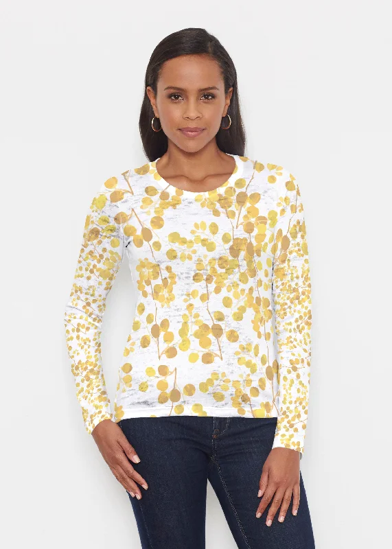 women's tops for those who want to elevate their everyday wear with chic and elegant piecesGolden Pome (7846) ~ Signature Long Sleeve Crew Shirt