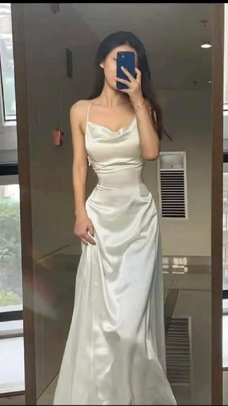 prom dresses for hourglass figuresElegant White Sleeveless Long Prom Evening Dresses Y6866