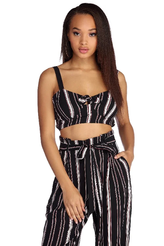 women's tops for those who want to make a fashion statementSet In Stripes Crop Top