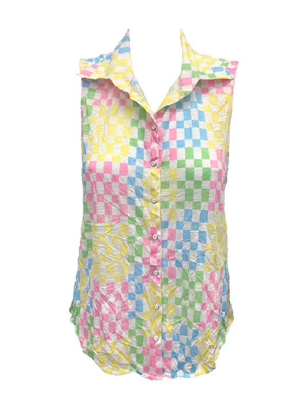 women's tops for bridal showers and baby showersCrushed Sleeveless Lemon Shirt