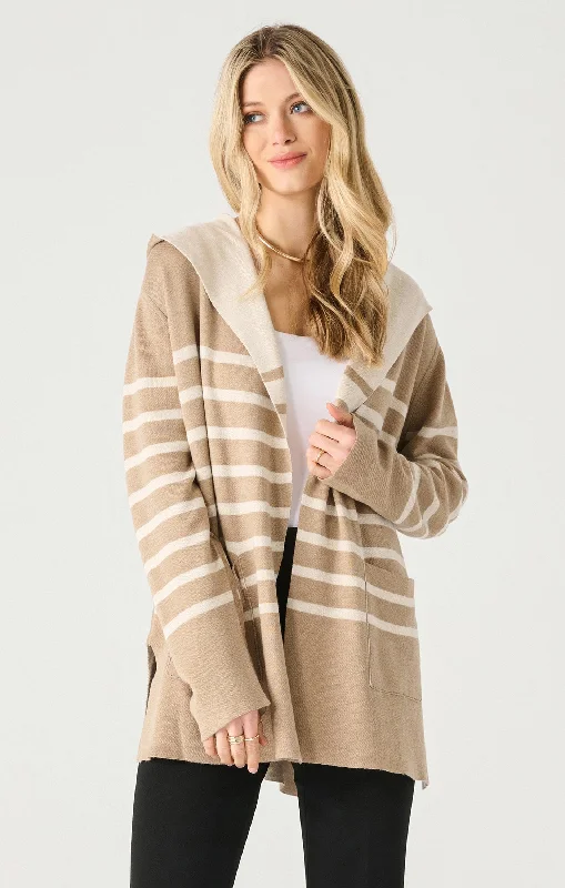 Quick-Dry Soft Knitted SweatersRustic Stripe Cardigan