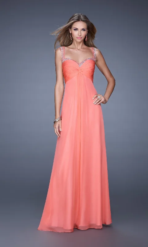 prom dress fitting adviceLa Femme Designer Chiffon A-Line Prom Dress 20678