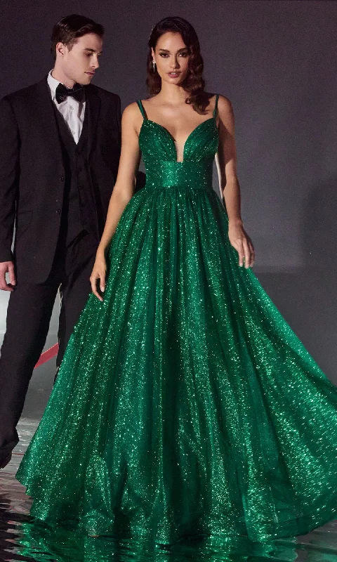 prom dresses with lace appliquésCorset-Back Long Glitter Prom Ball Gown CD996