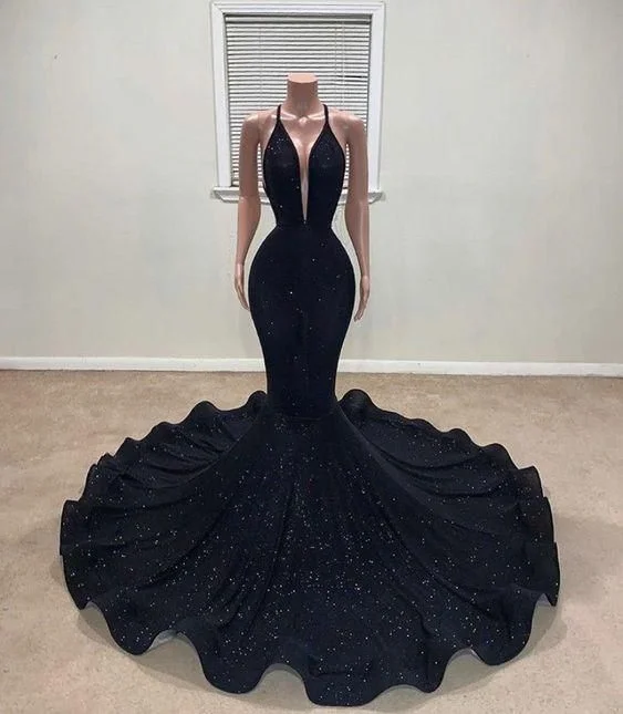 sweetheart neckline prom dressesBlack Prom Dress,Mermaid Prom Dress,Arabic Prom Dress Y6655