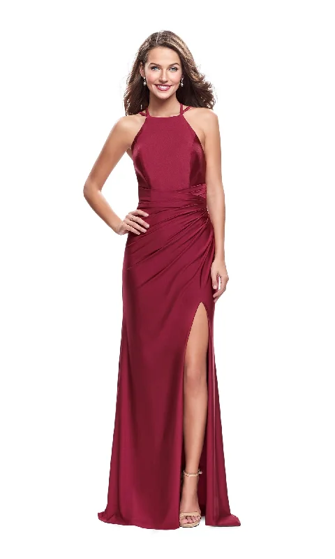 high-slit prom dressesLa Femme 26141 Long Prom Dress