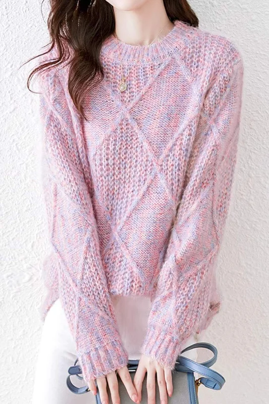 Luxurious SweatersLazy-style colored-dot knitted bottoming sweater