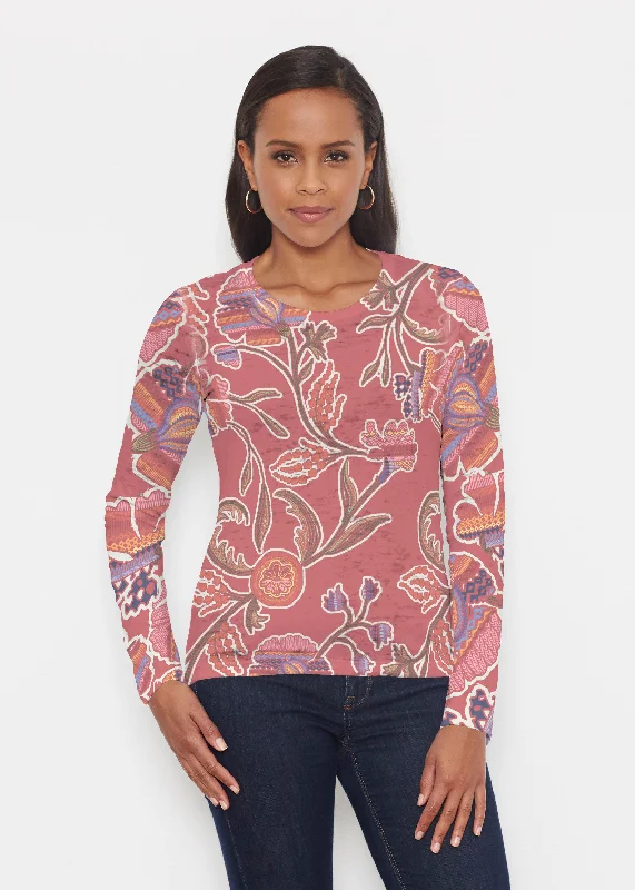 off-the-shoulder women's topsPatterns At Play Apricot (7826) ~ Signature Long Sleeve Crew Shirt