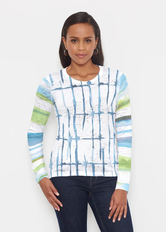 women's tops for boho-chic stylesKnotted Stripe (7853) ~ Signature Long Sleeve Crew Shirt