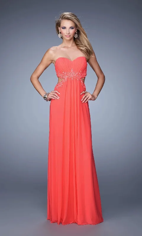 prom dress cleaningStrapless Cut-Out La Femme Jersey Prom Dress 20826