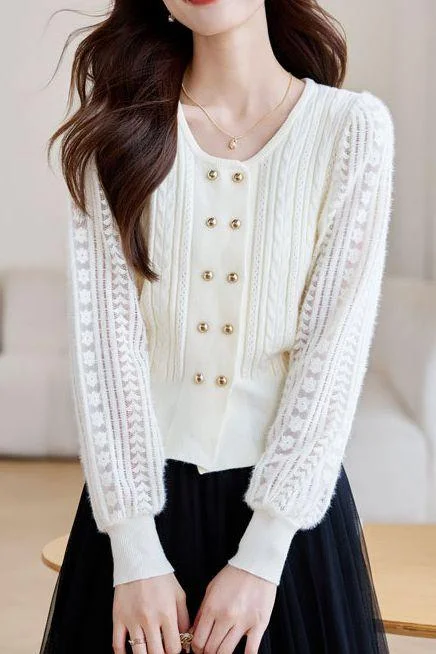 Patterned SweatersChanel-Inspired Ribbed Knit Sweater