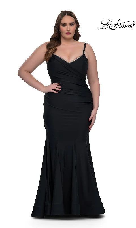 mid-length prom dressesLong Plus-Size Prom Dress: La Femme 33057