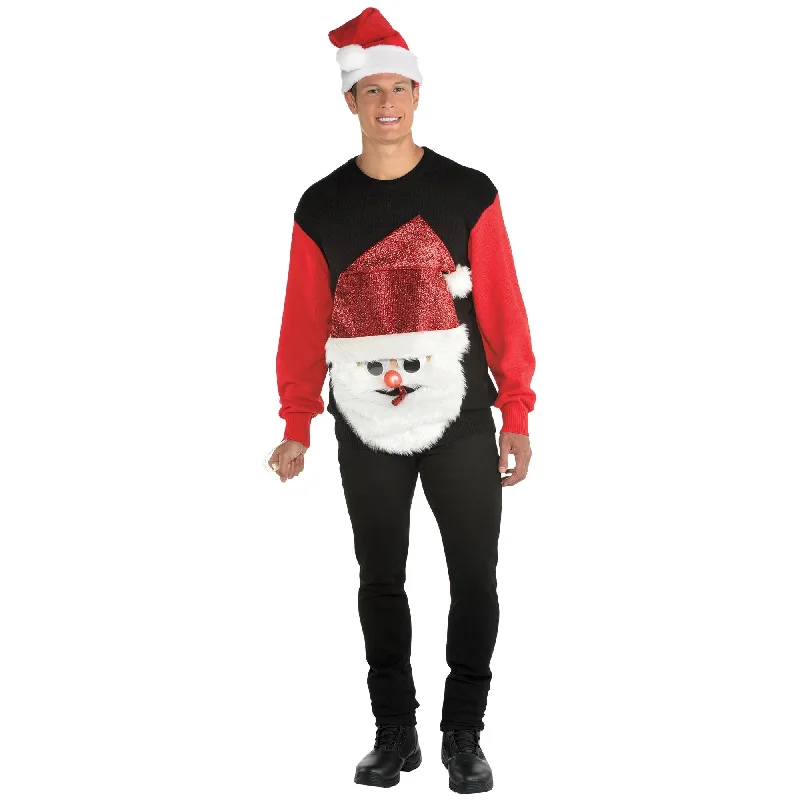 Trendy Pullover SweatersLight-Up Santa Blowout Ugly Sweater - Adult