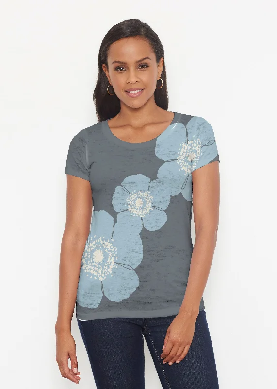 women's tops for gala dinnersPoppy SteelBlue-Grey (7066) ~ Signature Short Sleeve Scoop Shirt