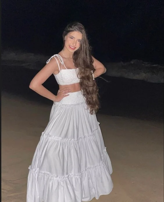 mermaid prom dressesSexy Two Piece White Prom Dress,White Beach Dress Y6998