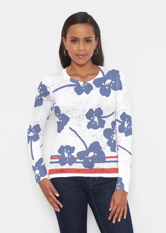 women's tops with built-in brasPick Your Bloom (25067) ~ Signature Long Sleeve Crew Shirt