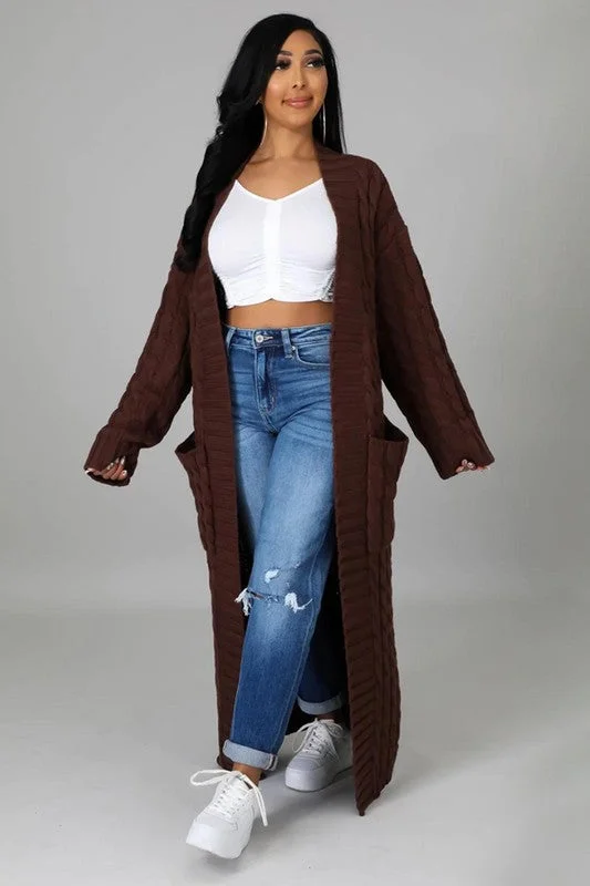 Fitted Oversized Cardigan SweatersLONG MAXI SWEATER CARDIGAN