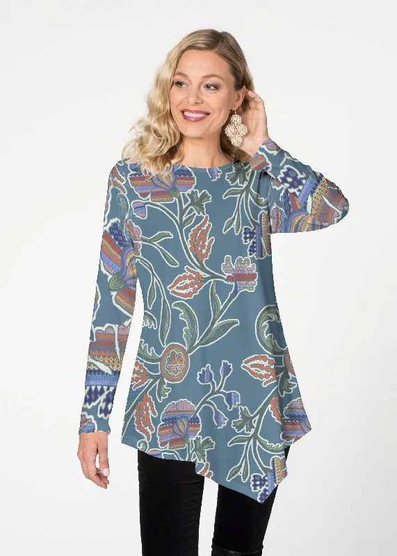 women's tops for summer festivalsPatterns at Play Blue (7827) ~ Asymmetrical French Terry Tunic