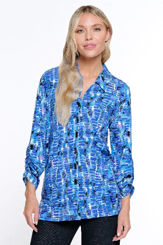 women's tops for those who want to wear pieces that are both comfortable and stylishPrinted Knit Tunic - Tile Multi