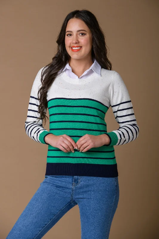 Quick-Dry SweatersNep Stripe Insert Sweater - Green