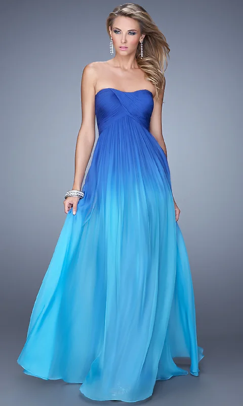 prom dress inspiration galleriesLong Strapless Ombre Prom Dress by La Femme