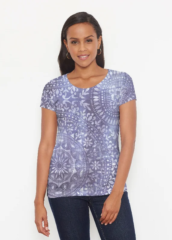 women's tops for those who want to create outfits that are both trendy and timelessMedallion Flower (13453) ~ Signature Short Sleeve Scoop Shirt