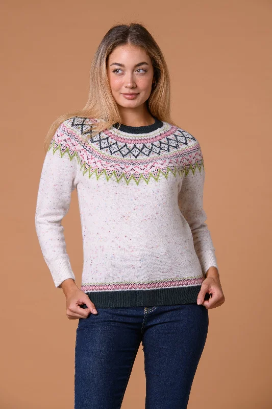 Dressy SweatersNep Fairisle Sweater- Beige