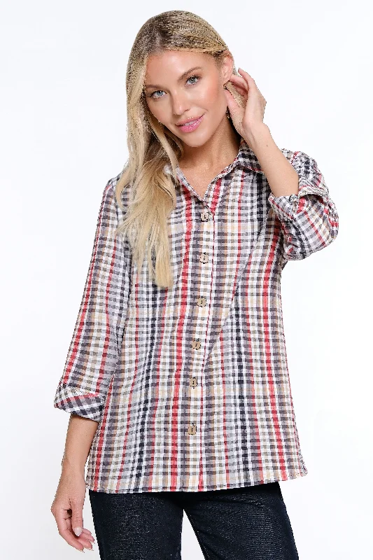 women's tops for those who want to stay updated with the latest fashion trendsPlaid Woven Tunic - Plaid Multi