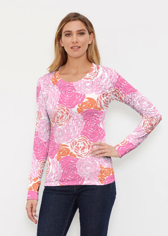 women's tops for evening soireesChrysanthemum Pink (4074) ~ Thermal Long Sleeve Crew Shirt