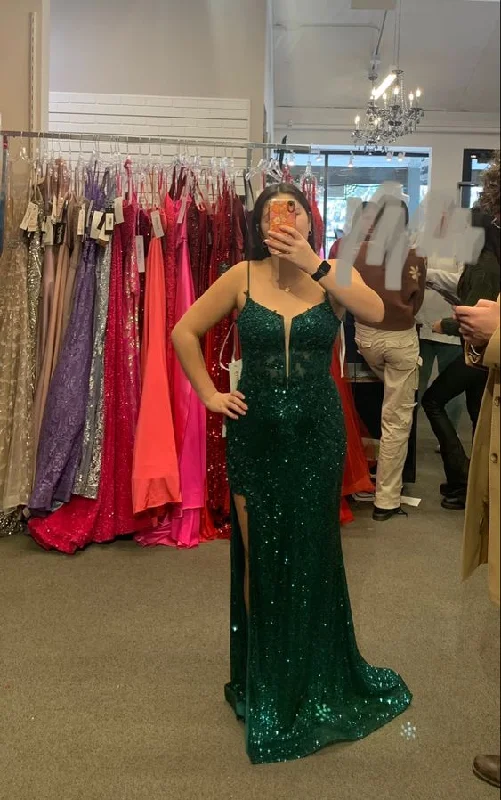 prom dresses for springFashion Emerald Green Sparkly Prom Dress,Emerald Green Evening Dress Y6314