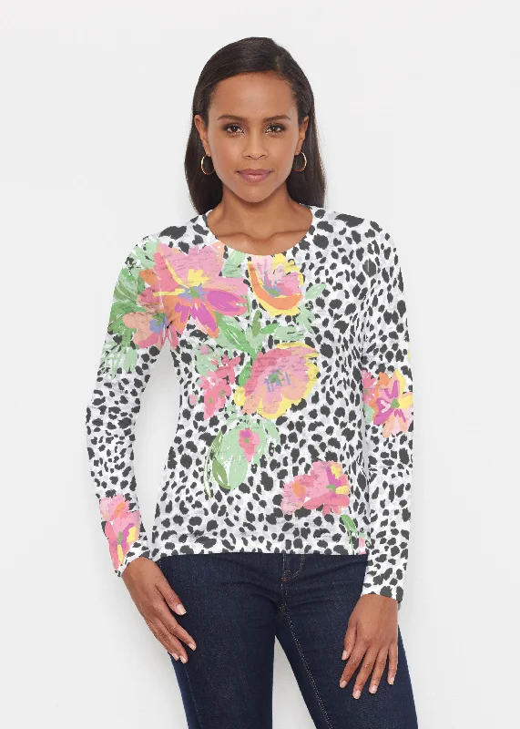 women's tops with bell sleevesSpring Leopard (14225) ~ Signature Long Sleeve Crew Shirt