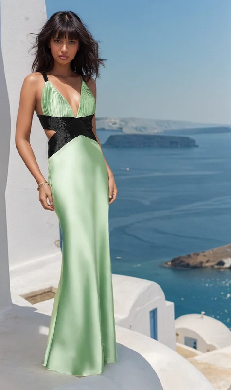 mermaid prom dressesLa Femme Open-Back Black-Strap Prom Dress 14660