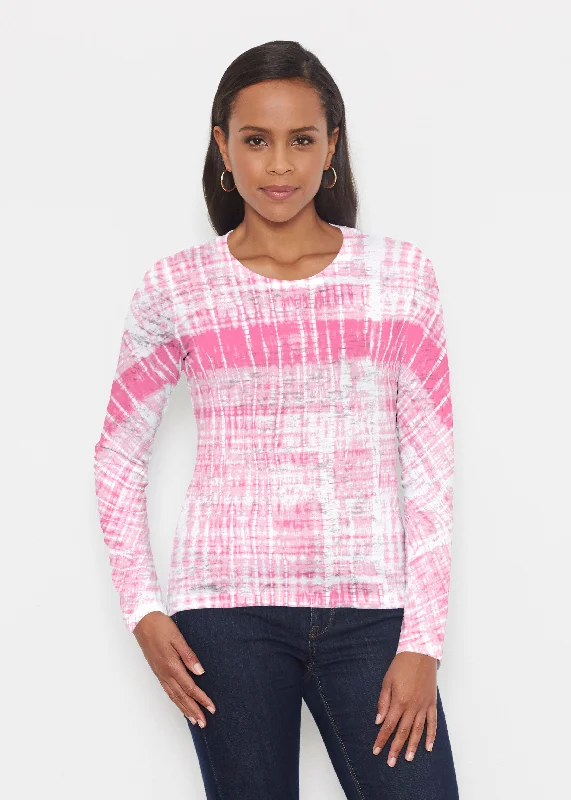 women's tops for those who want to create outfits that are both unique and memorablePink Tie Dye (14254) ~ Signature Long Sleeve Crew Shirt